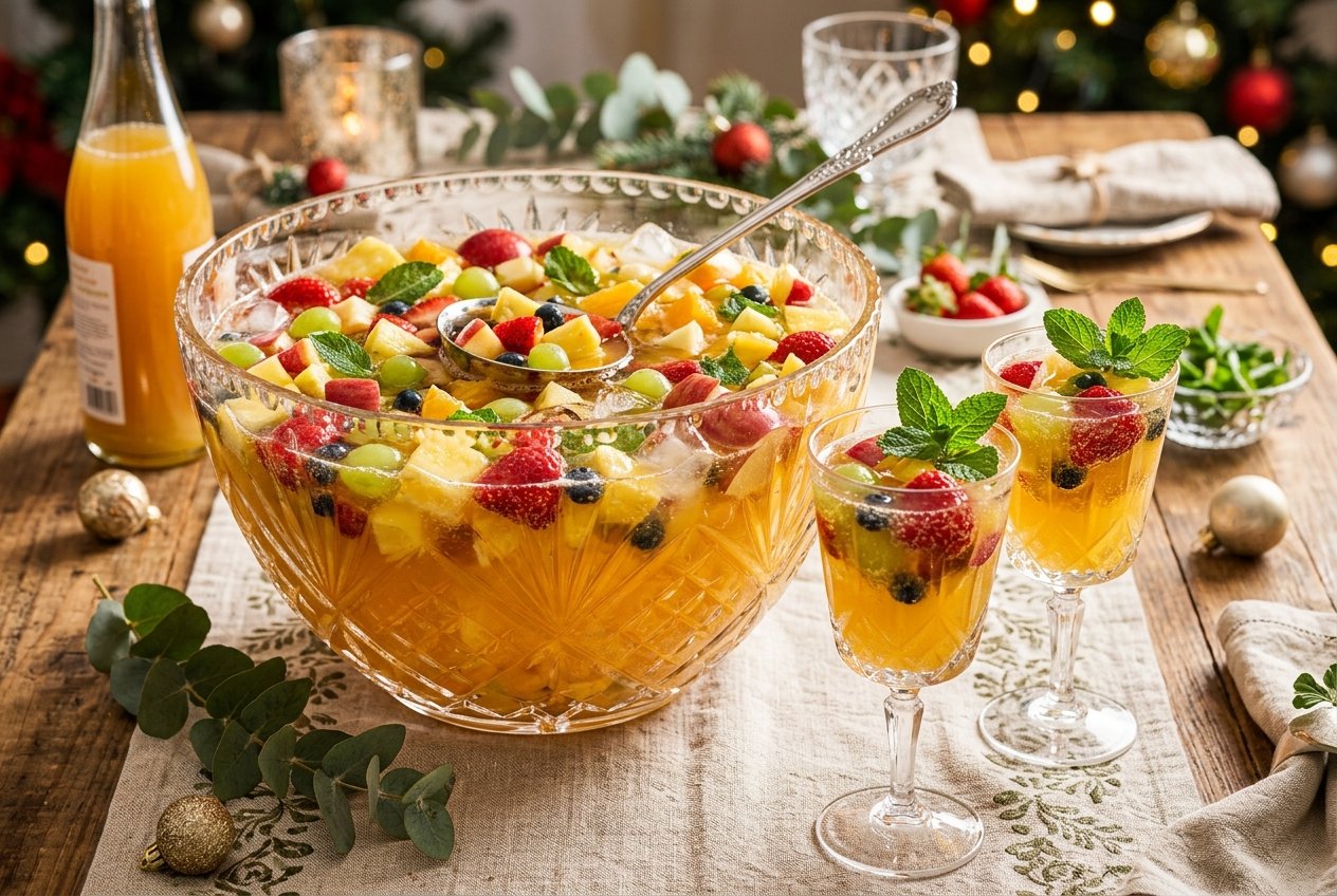 Ponche de frutas sem álcool